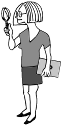 Woman with magnifying glass